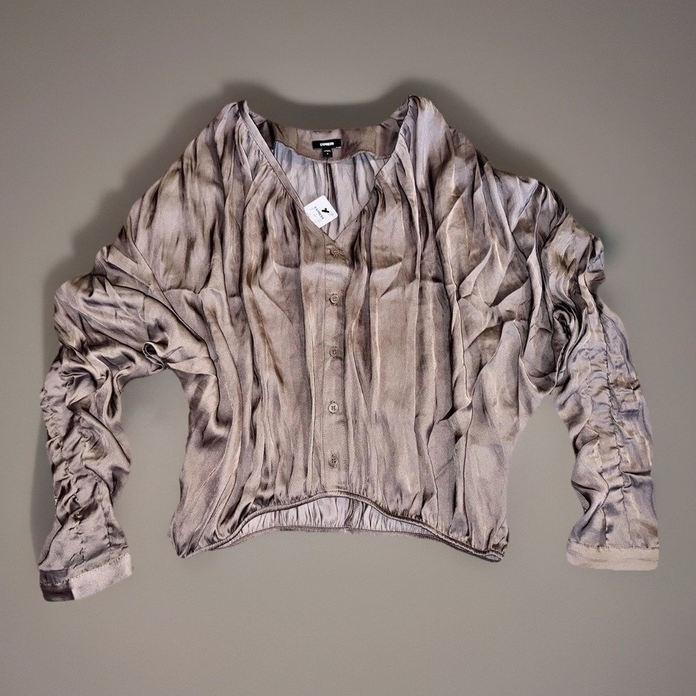 NWT Express Long Sleeve Top Brown‎ Women's Size Small.    *67